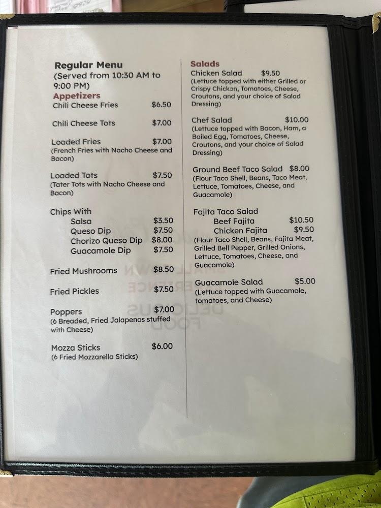 J & M Caprock Cafe Menu image 3